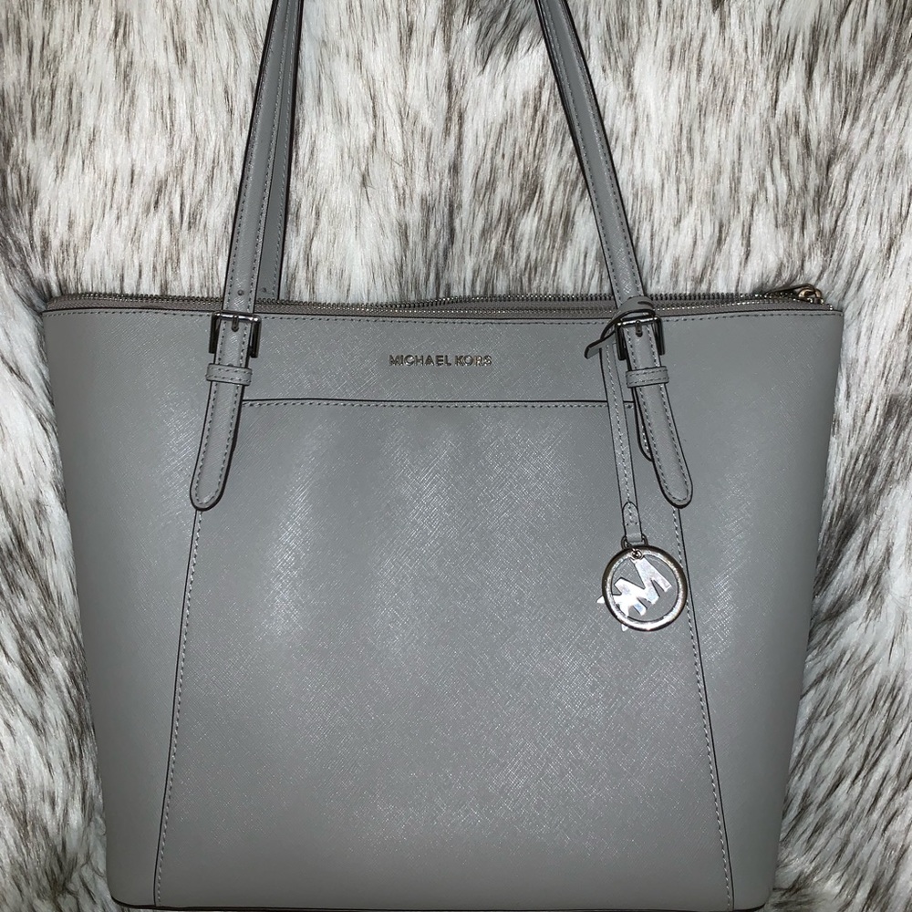 light grey michael kors purse